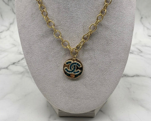 113 - Upcycled Gold Pendant Necklace