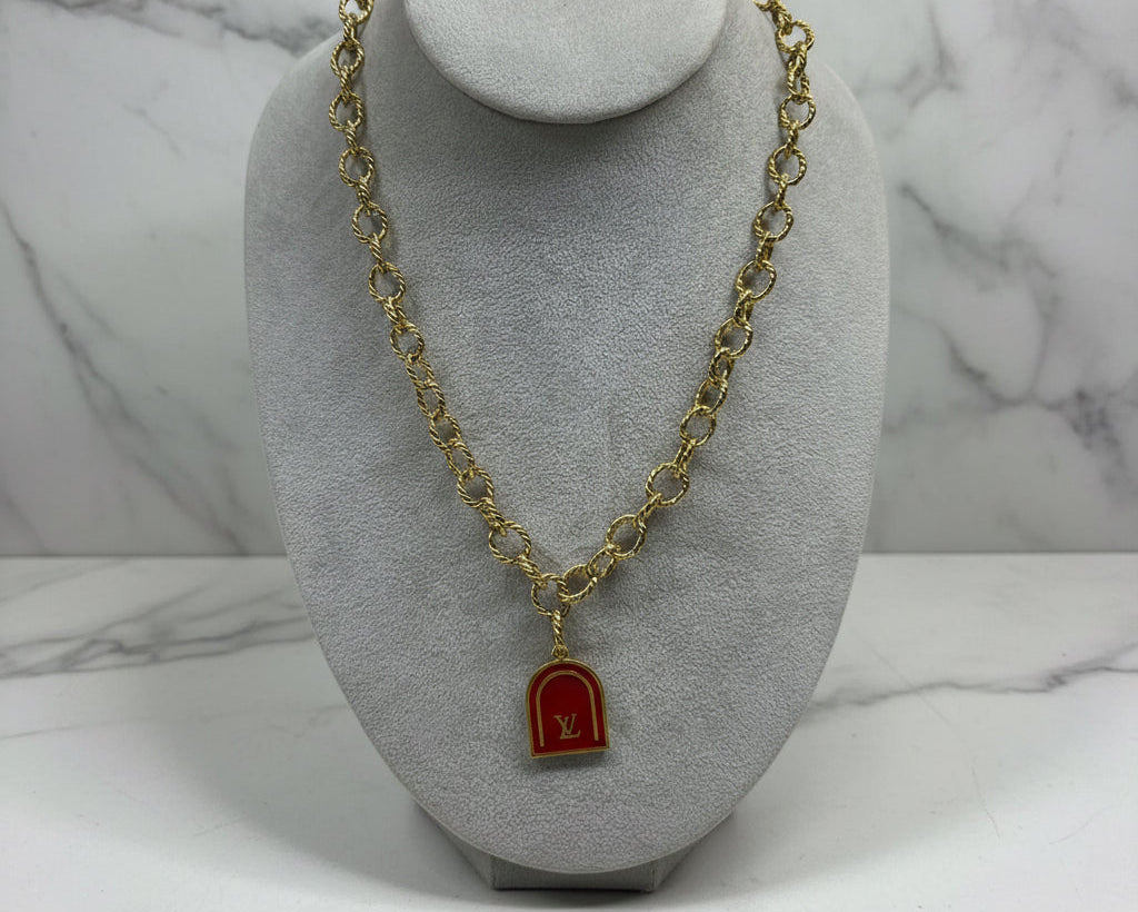 330 - Upcycled Gold Pendant Necklace