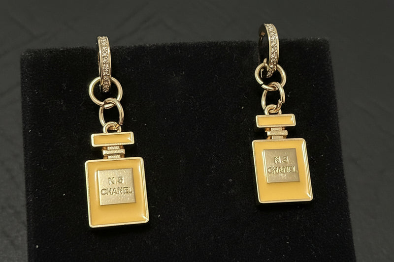 401- Yellow Perfume Bottle Earrings