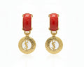 404 - Upcycled Red and Gold Earrings