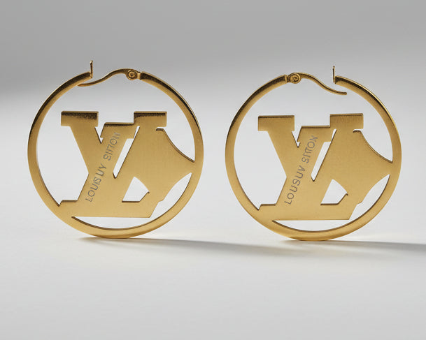408- Upcycled Gold Hoop Earrings with Cream Center