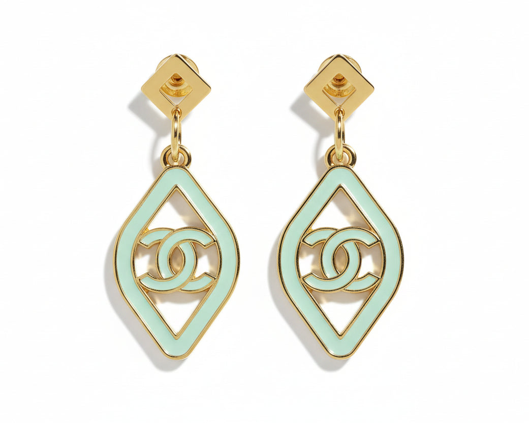 409- Upcycled Blue Earrings