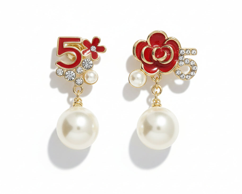 410- Upcycled Red Earrings