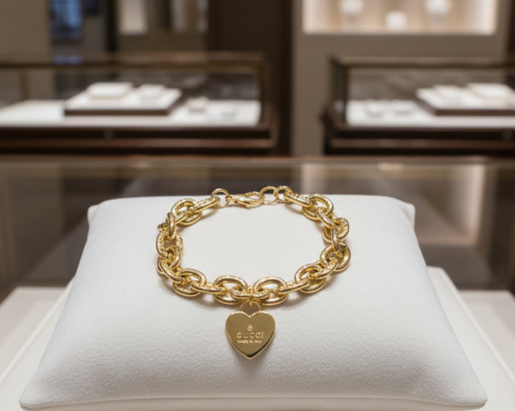 28- Upcycled Gold Heart Bracelet