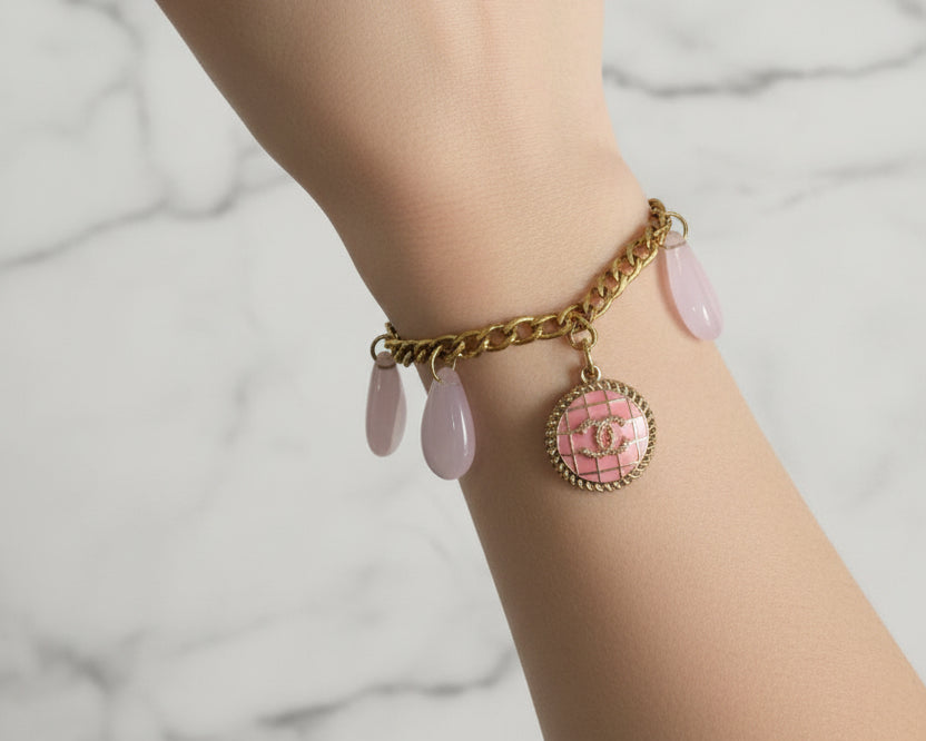 58 - Upcycled Gold Pendant Bracelet