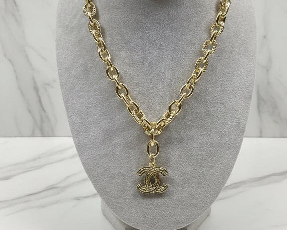 126 - Upcycled Gold Pendant Necklace