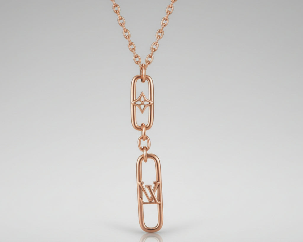 198- Rose Gold Double Chain/Charm Necklace