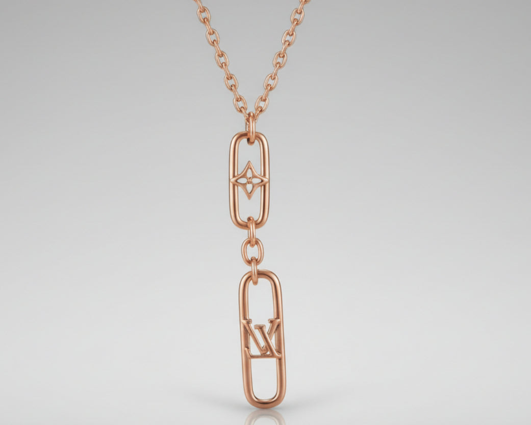 198- Rose Gold Double Chain/Charm Necklace
