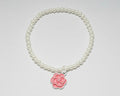 51- Upcycled Pink Flower Pendant Bracelet