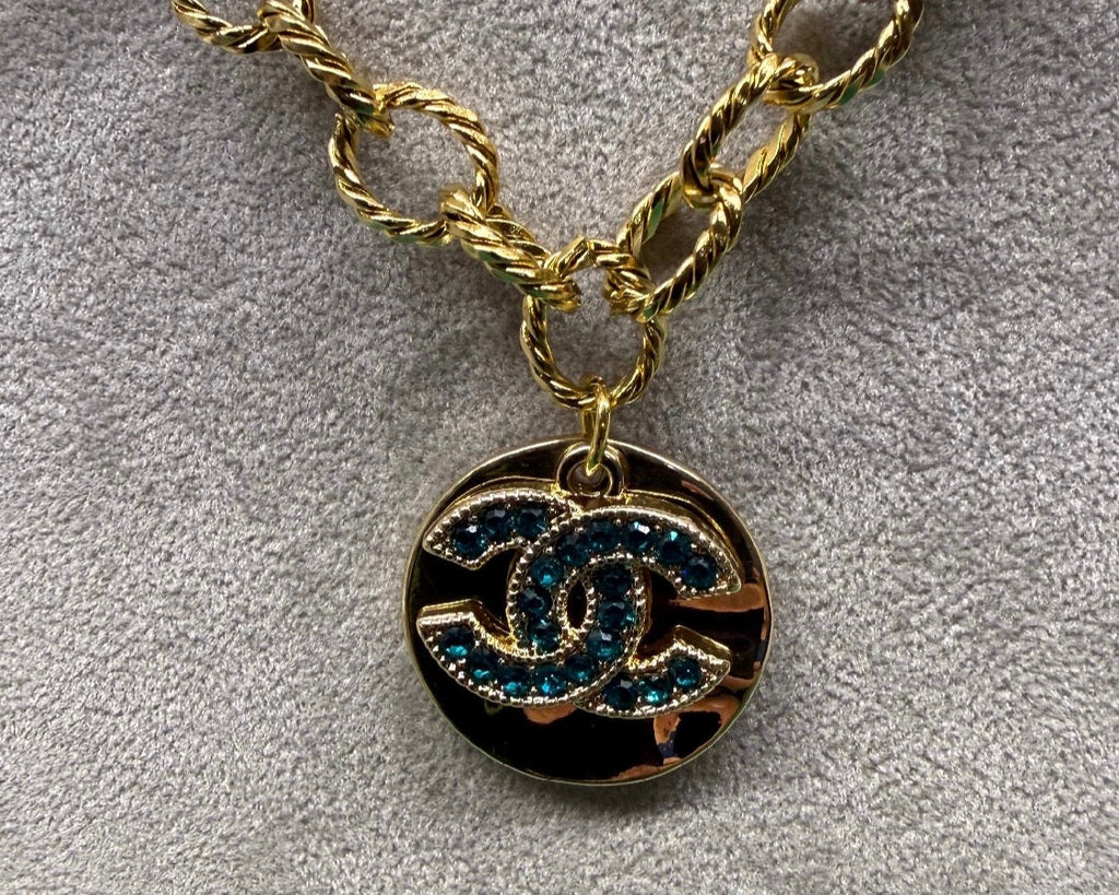 113 - Upcycled Gold Pendant Necklace