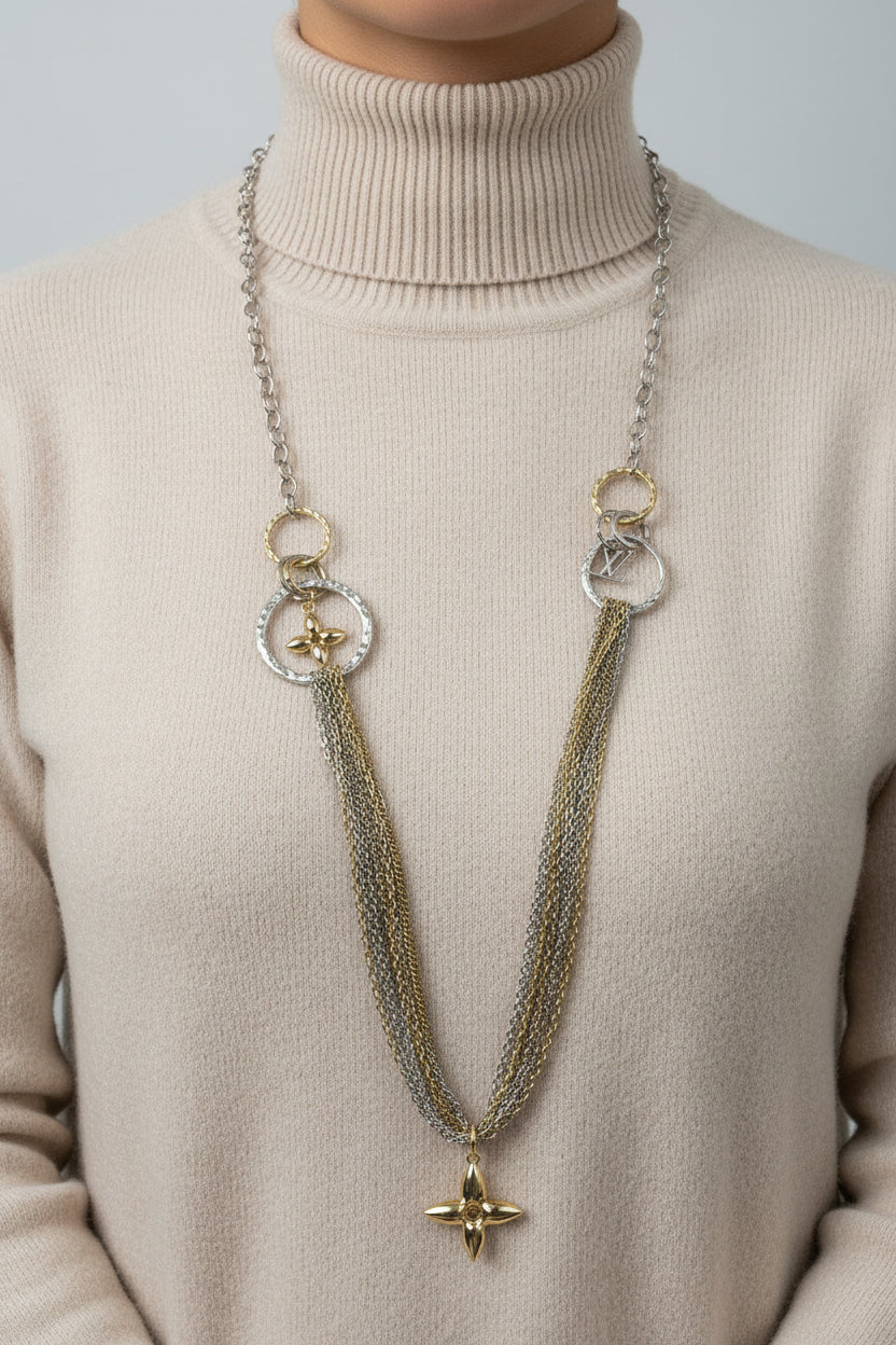 333 - Upcycled Multi Metal Star Necklace