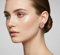 471 - Upcycled Gold Stud Earrings with Pink Accents