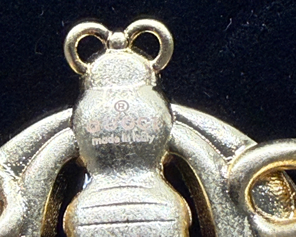 4 - Gold Upcycled Bee Pendant Bracelet with Clear Rhinestone Accents