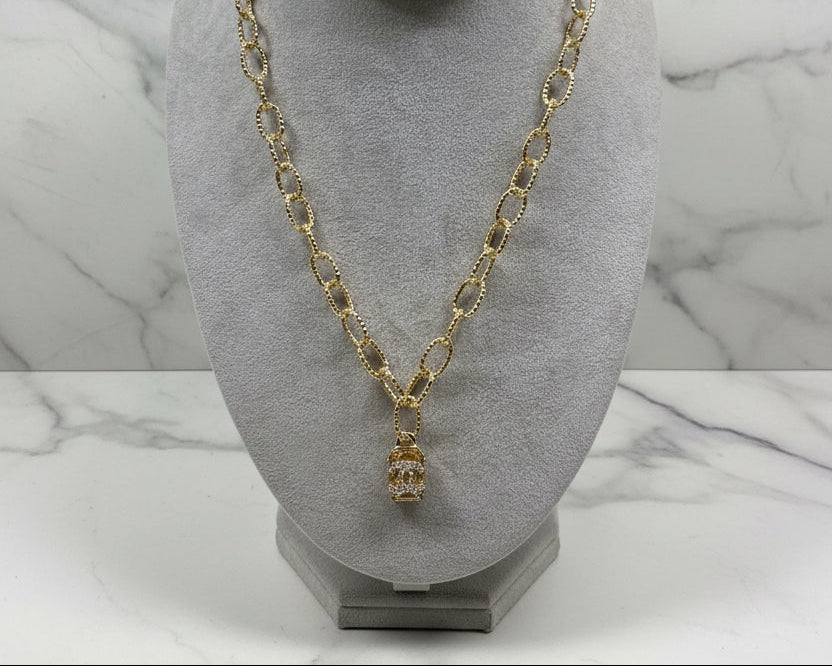167 - Upcycled Gold Pendant Necklace