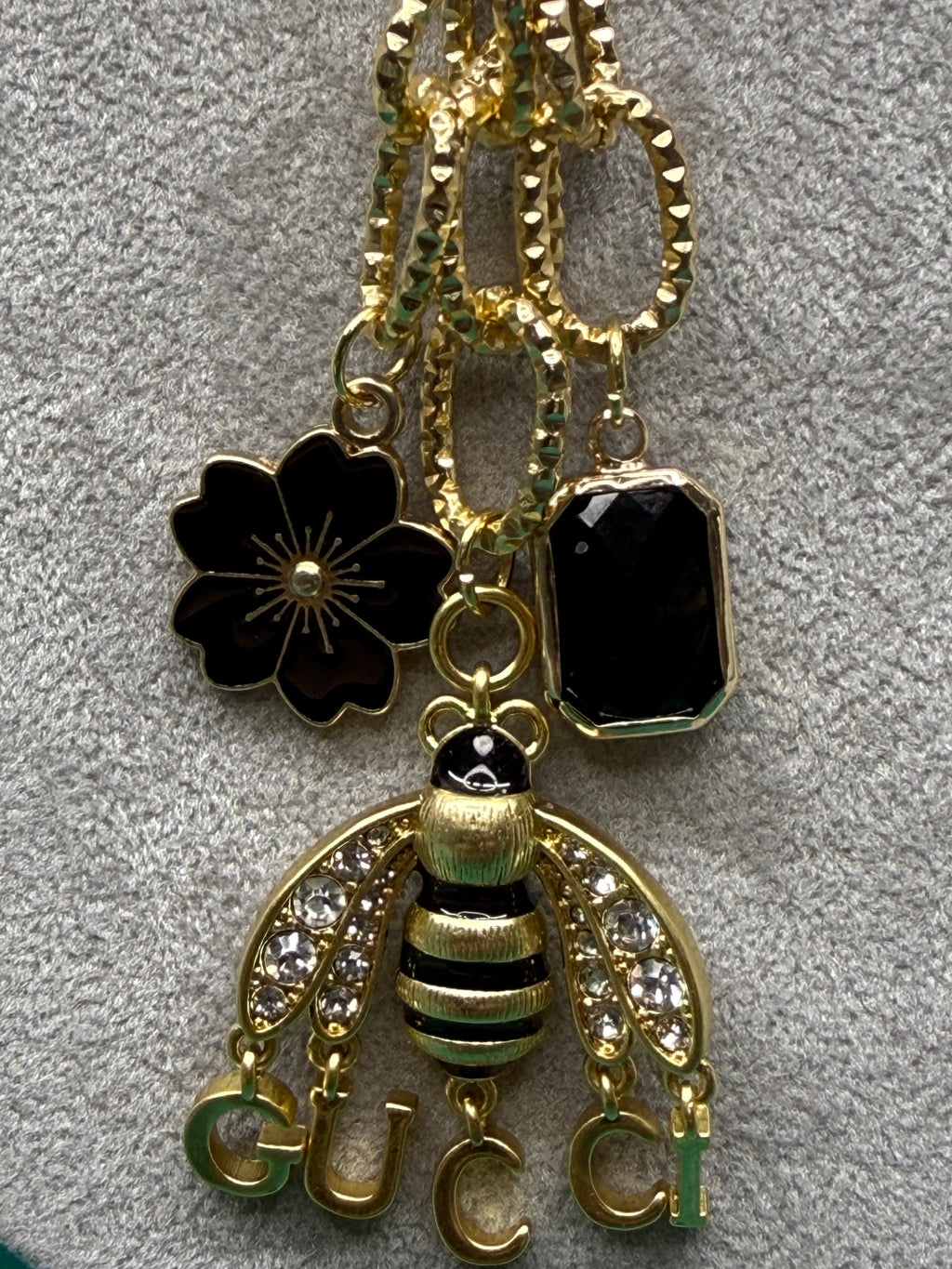 106 - Upcycled Gold  Bee Necklace