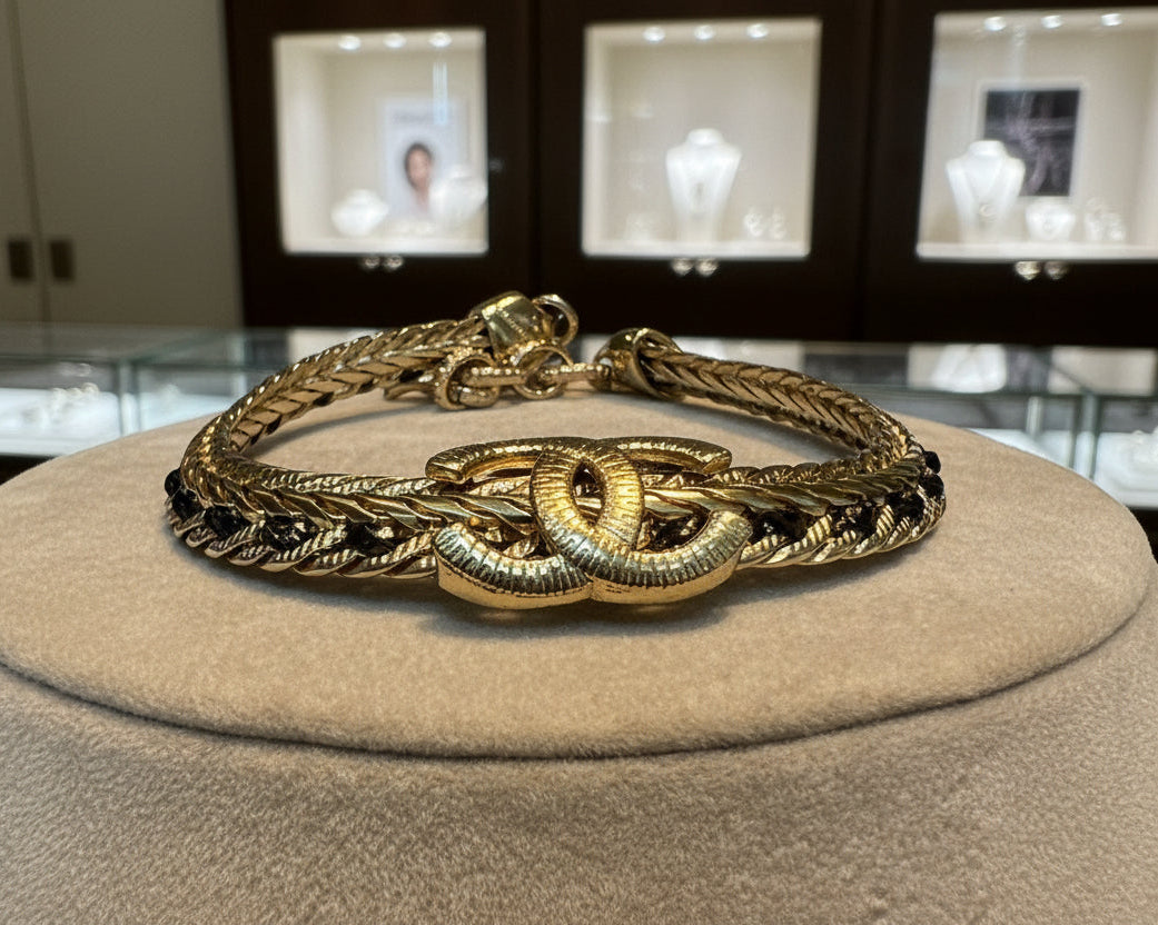 83 - Gold Upcycled Reversible Bracelet