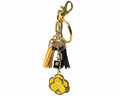 710- Upcycled Yellow Flower Pendant Bag Charm