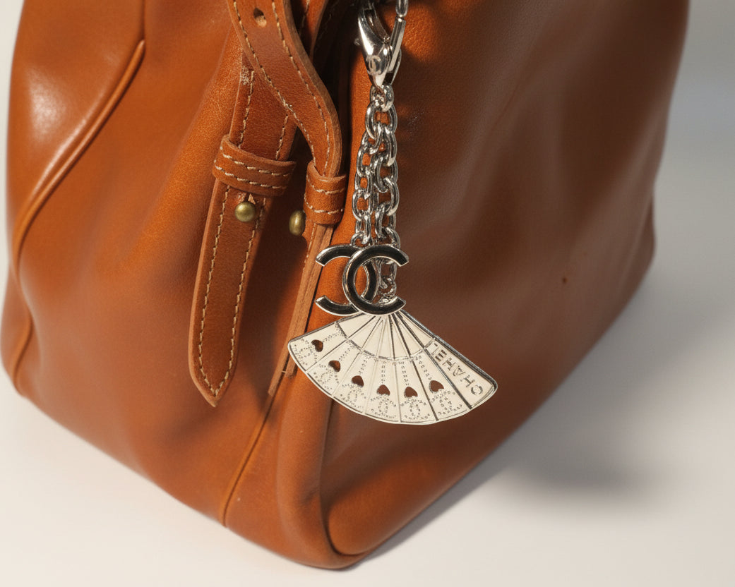 713- Upcycled Fan Pendant Bag Charm