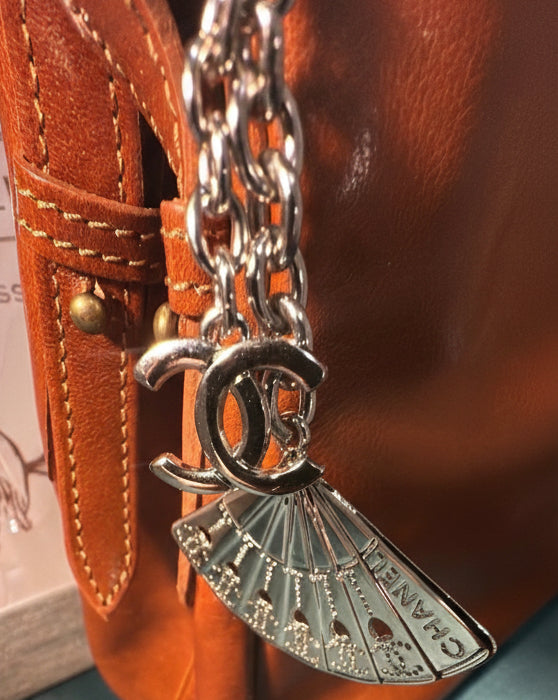 713- Upcycled Fan Pendant Bag Charm