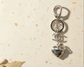 714- Upcycled Silver Heart Pendant Bag Charm