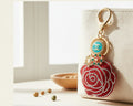 715- Upcycled Green Pendant Bag Charm