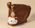 717- Upcycled White and Pink Pendant Bag Charm