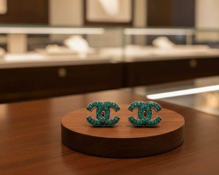 413 - Upcycled Turquoise Stud Earrings