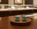 413 - Upcycled Turquoise Stud Earrings