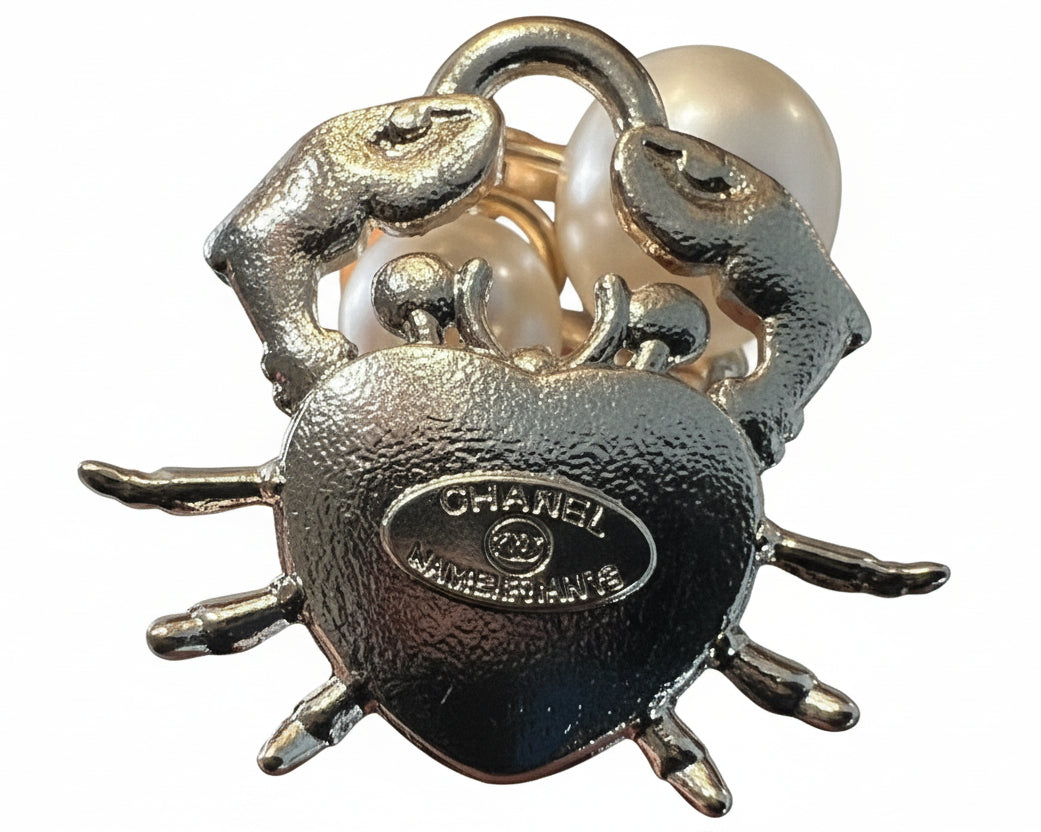 742- Upcycled Pink Crab Pendant Bag Charm