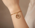 54- Upcycled Gold Pearl Pendant Bracelet