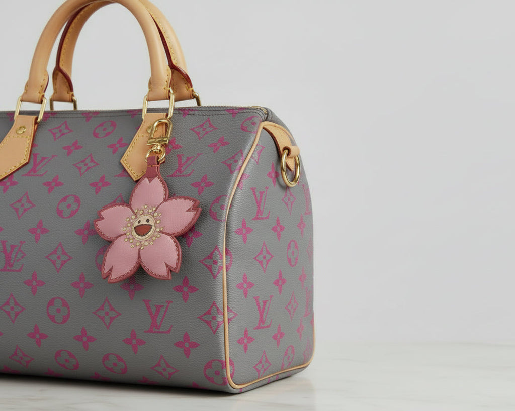 719- Pink Flower Bag Charm