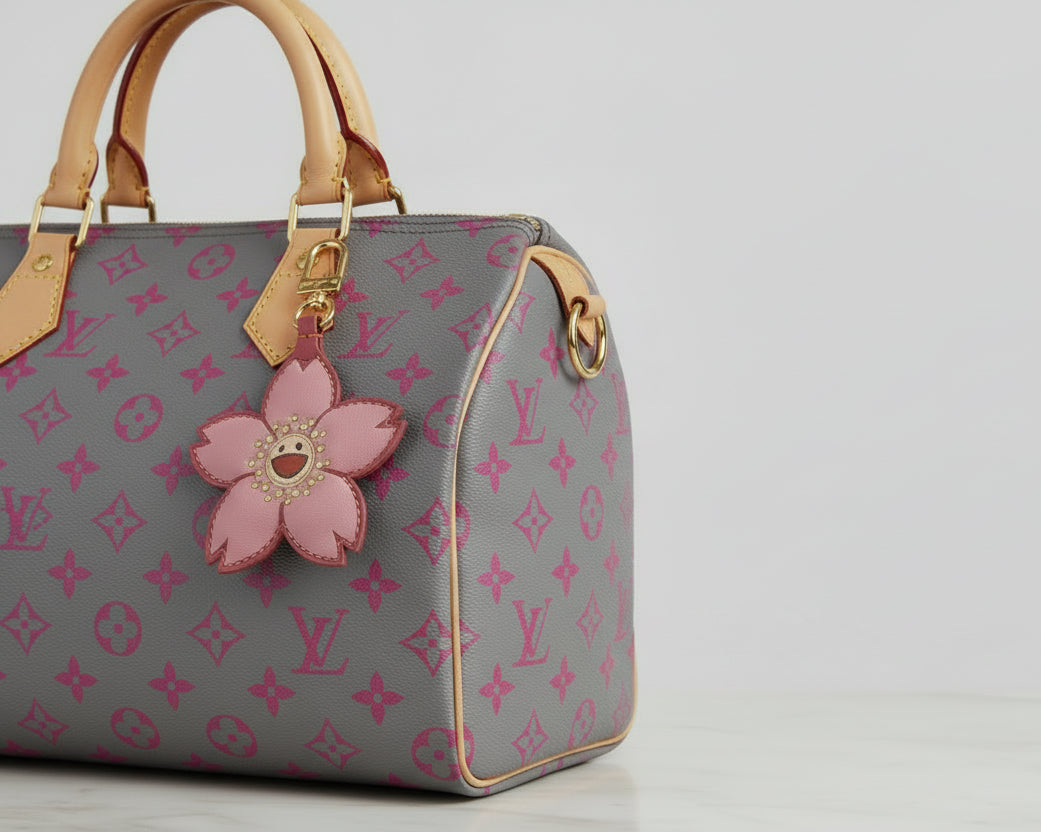 719- Pink Flower Bag Charm