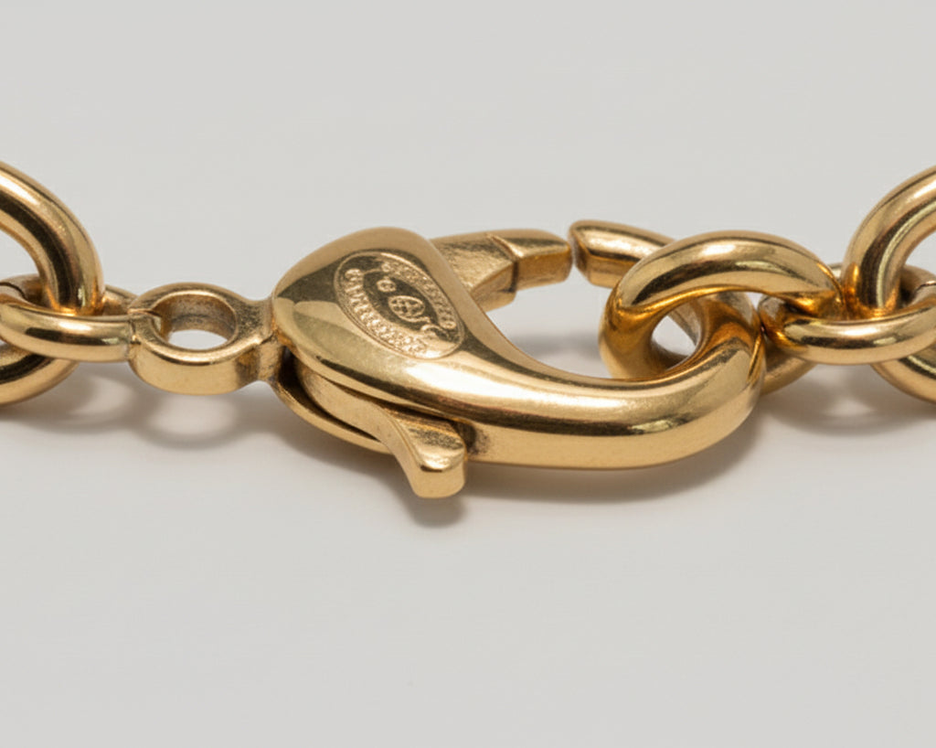 35- Gold and Black Faux Leather Bracelet