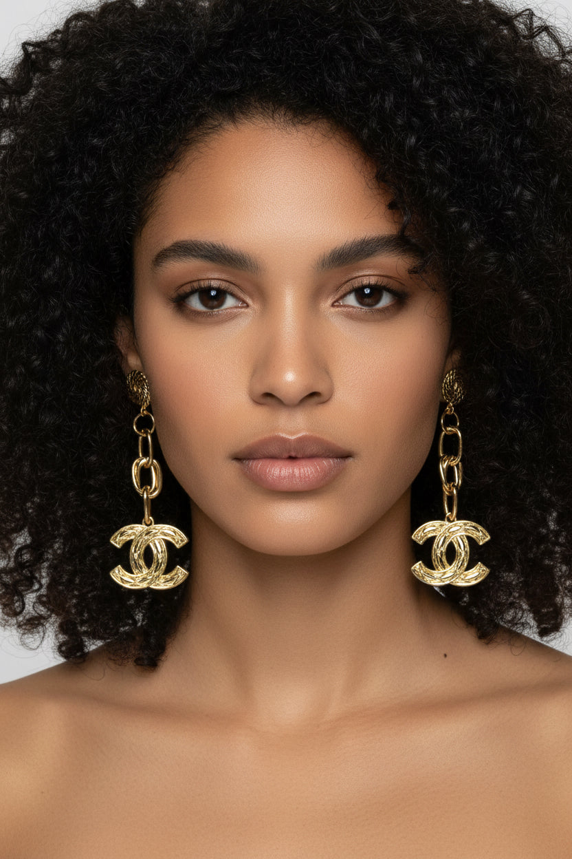 477 - Upcycled Gold  Dangle Earrings