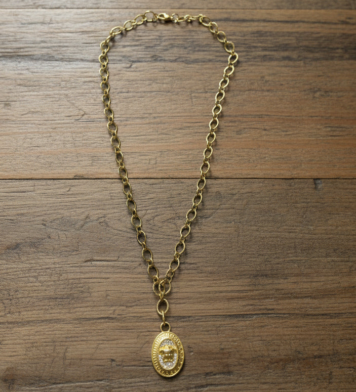 343 - Upcycled Gold Pendant Necklace