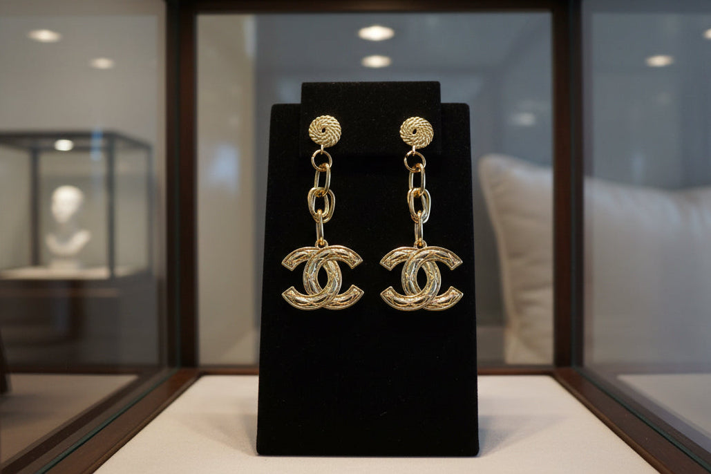 477 - Upcycled Gold  Dangle Earrings