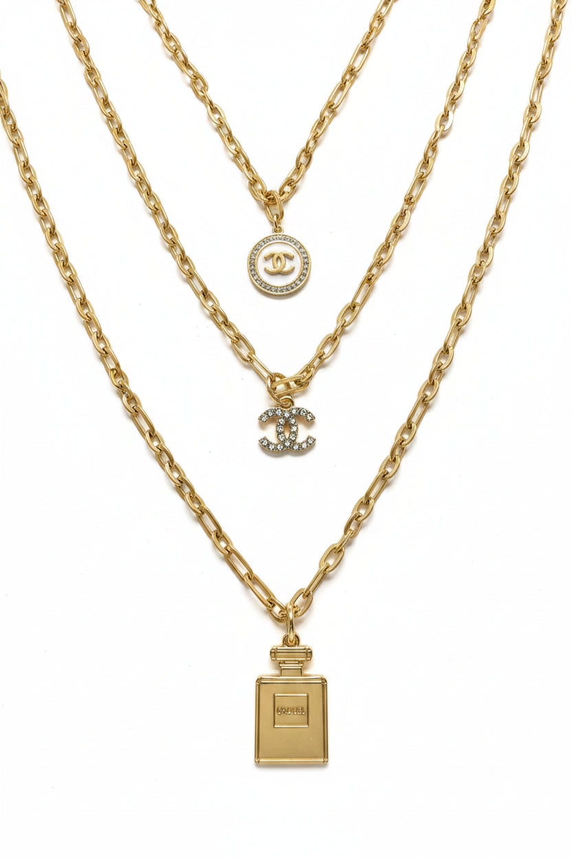 346 - Upcycled Gold Pendant Necklace