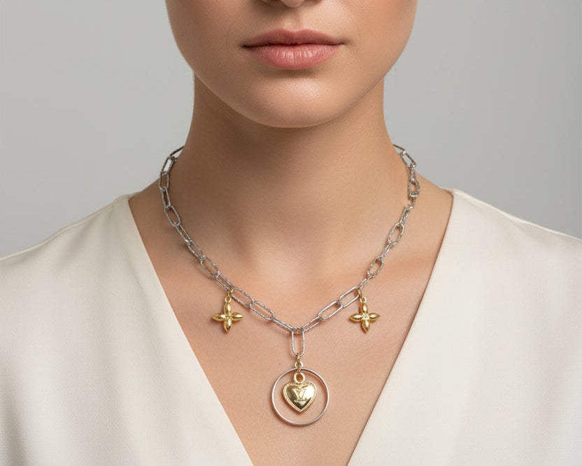 332 - Upcycled Silver Pendant Necklace