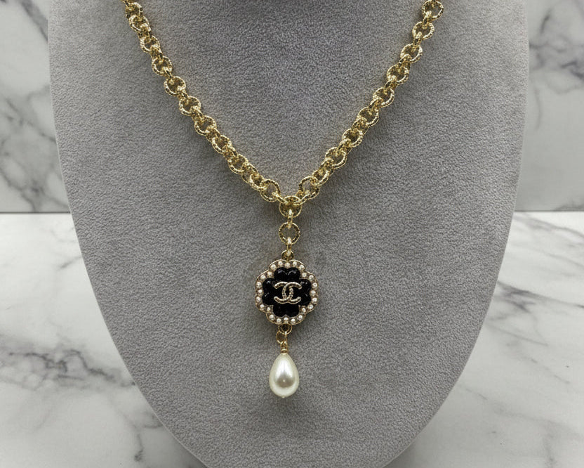 193 - Upcycled Gold Pendant Necklace