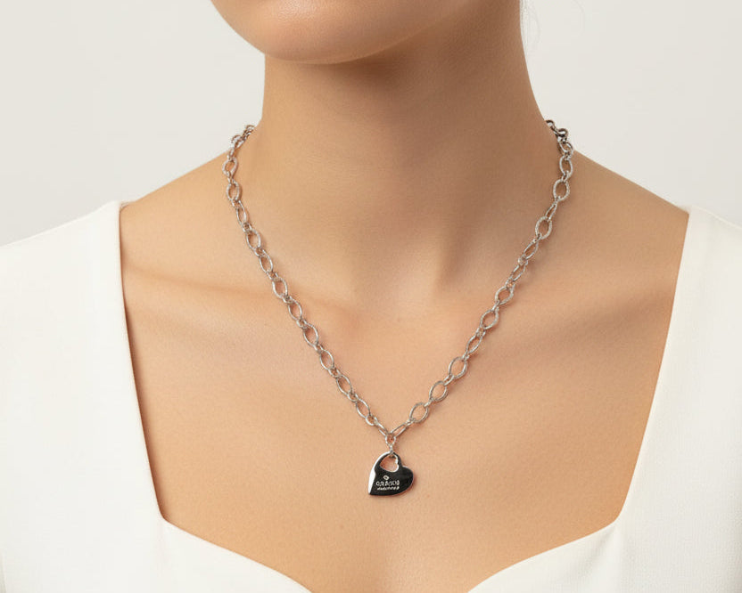 329 - Upcycled Silver Pendant Necklace