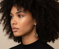448 - Upcycled Gold Pendant Dangle Earrings