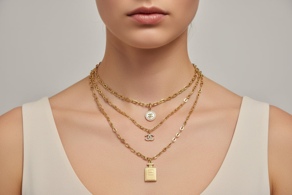 346 - Upcycled Gold Pendant Necklace