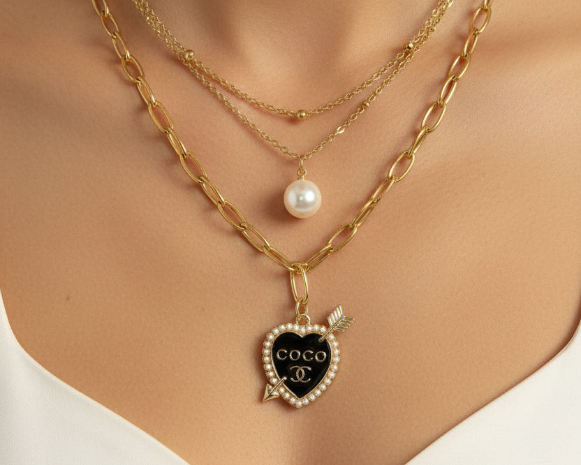 354 - Upcycled Gold Pendant Necklace