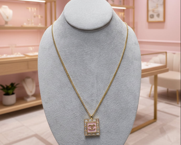 336 - Upcycled Gold Pendant Necklace