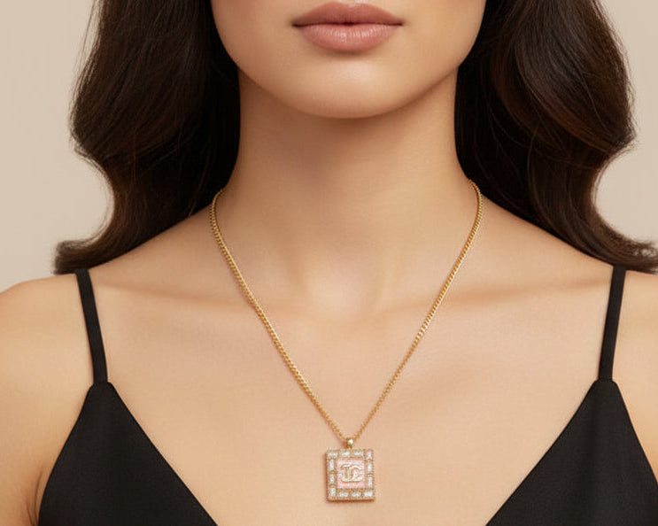 336 - Upcycled Gold Pendant Necklace
