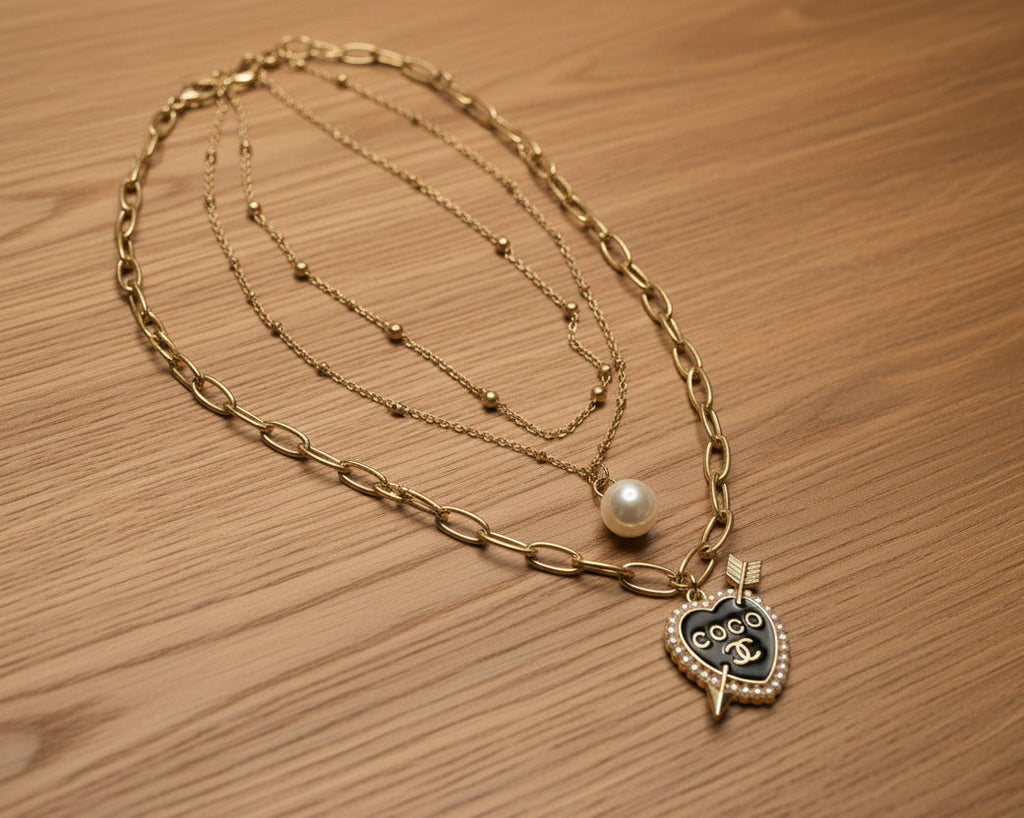 354 - Upcycled Gold Pendant Necklace