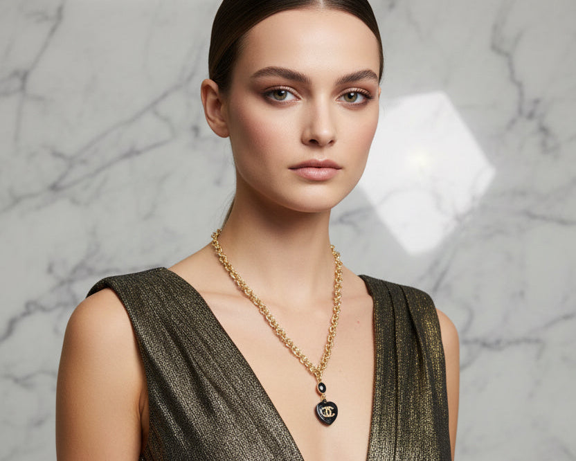 206 - Upcycled Gold Pendant Necklace
