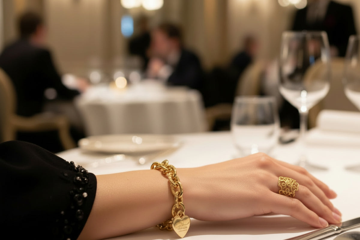 28- Upcycled Gold Heart Bracelet