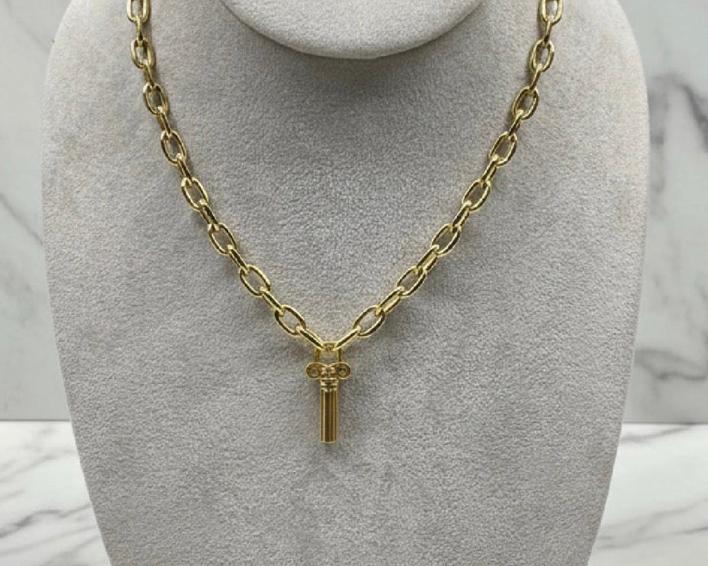 152 - Upcycled Gold Pendant Necklace