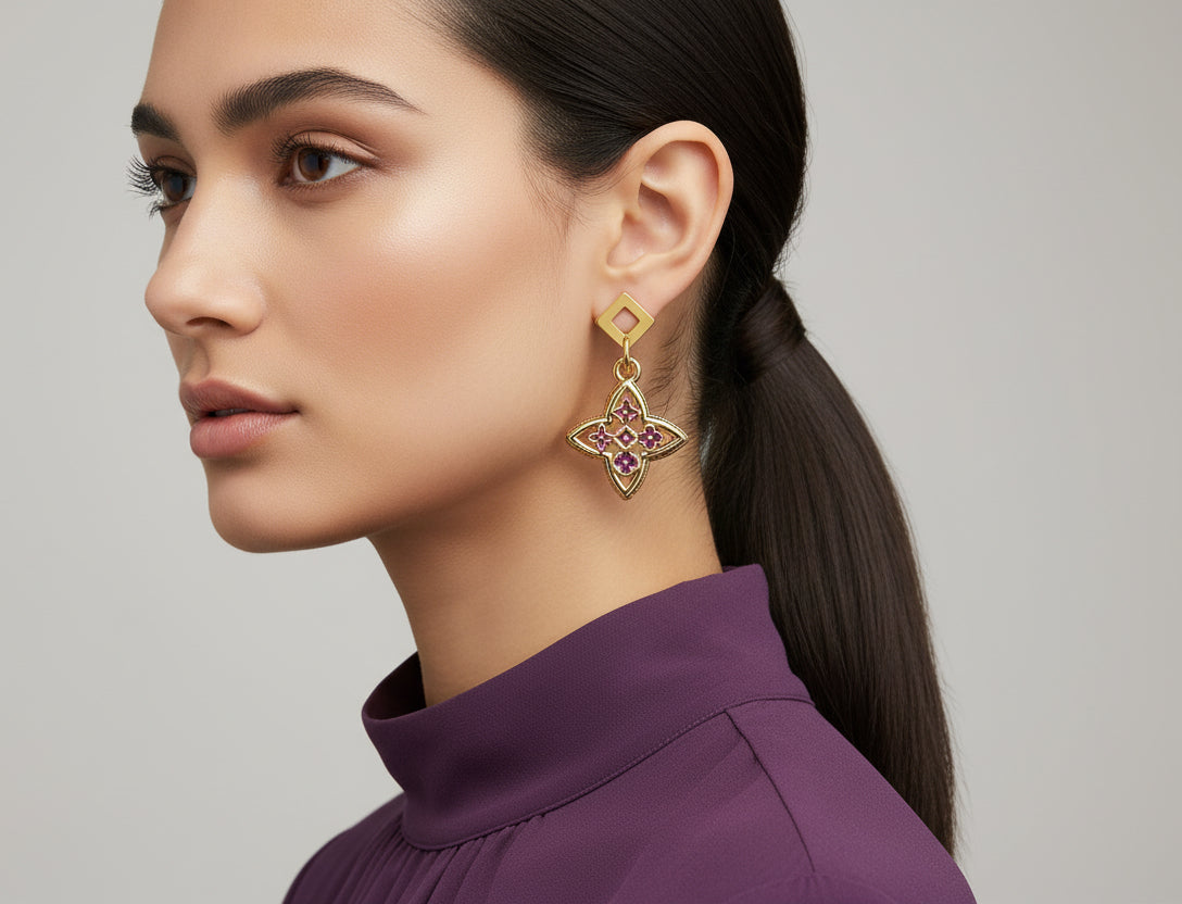 470 - Gold Star Earrings